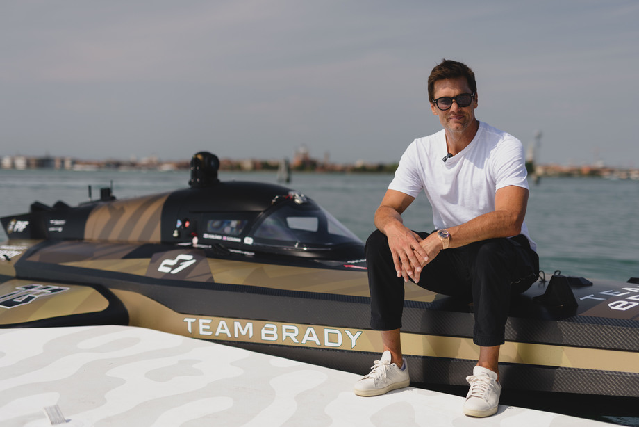 NFL star Tom Brady at E1 Series Venice GP 2024
